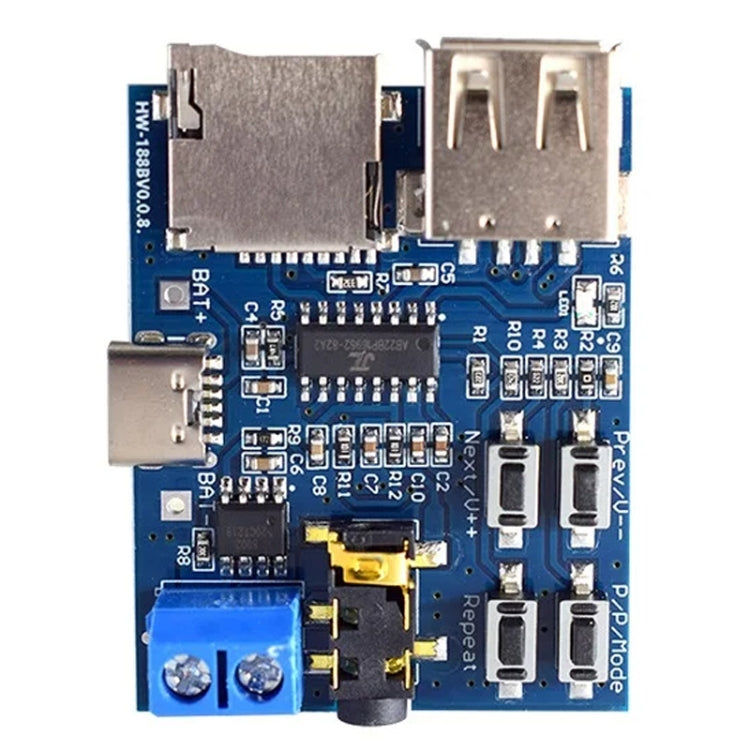 elektroniktrade MP3-Decoder-Modul mit Verstärker, TF-Karte, USB, Mikrofon und USB-C oder MicroUSB elektroniktrade Switzerland