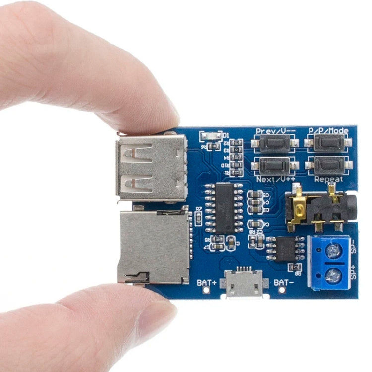 elektroniktrade MP3-Decoder-Modul mit Verstärker, TF-Karte, USB, Mikrofon und USB-C oder MicroUSB elektroniktrade Switzerland