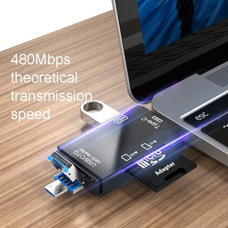 Elektroniktrade Typ-C & Micro USB & USB 2.0 3 in 1  Multi-Funktions-Kartenleser / TF / SD (weiß) elektroniktrade Switzerland