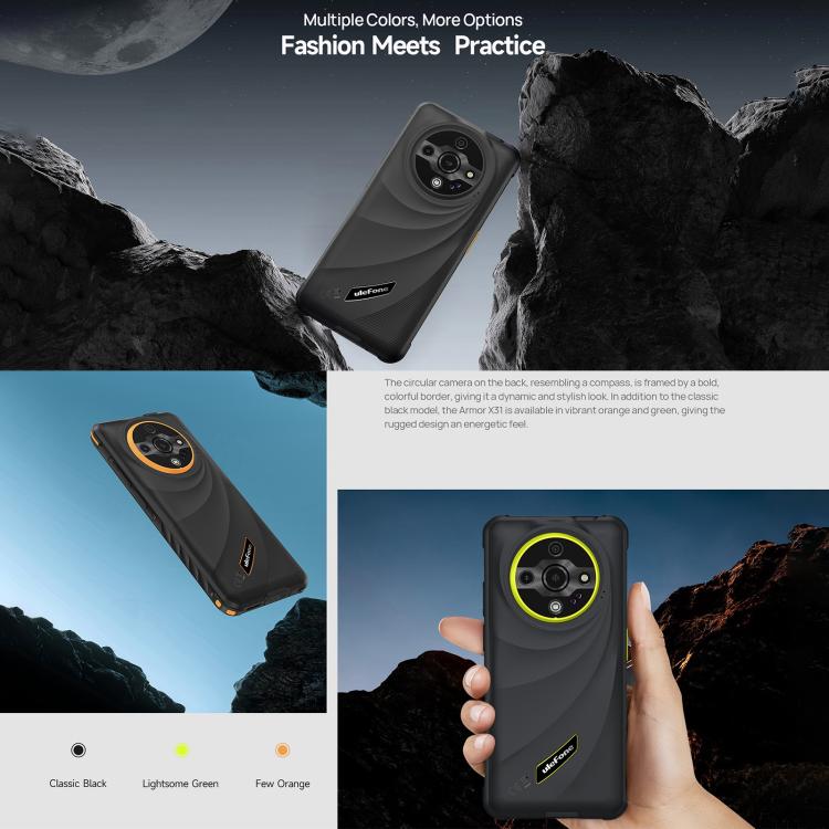 Elektroniktrade Ulefone Armor X31, 6 GB + 128 GB, Nachtsicht, IP68/IP69K Robustes Telefon, 6,56 Zoll Android 14 MediaTek Helio G91 Octa Core, Netzwerk: 4G, NFC, OTG, Armor X31 elektroniktrade Switzerland