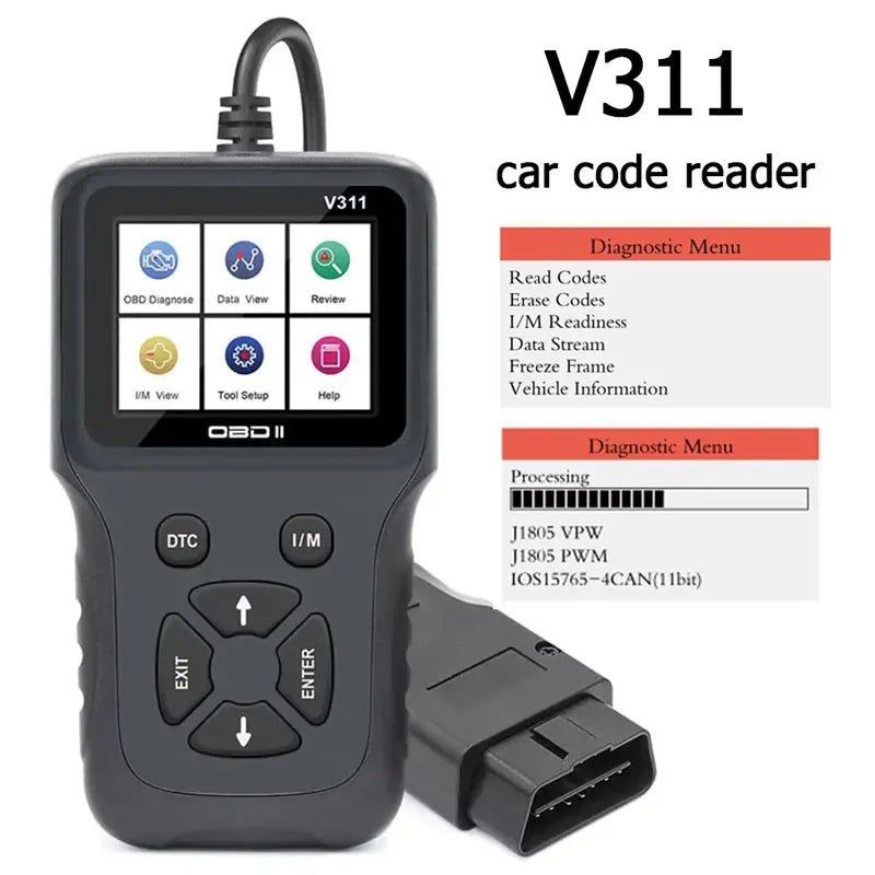 Elektroniktrade V311 OBD2 Scanner 9-16V Auto Diagnosegerät mit LCD Display ELM327 V1.5 elektroniktrade Switzerland