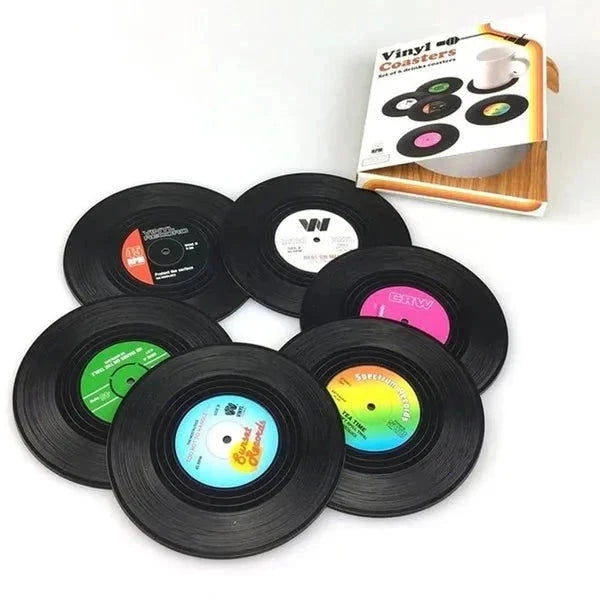 Elektroniktrade Vinyl-Schallplatten-Tischsets Getränkeuntersetzer 6er Set elektroniktrade Switzerland