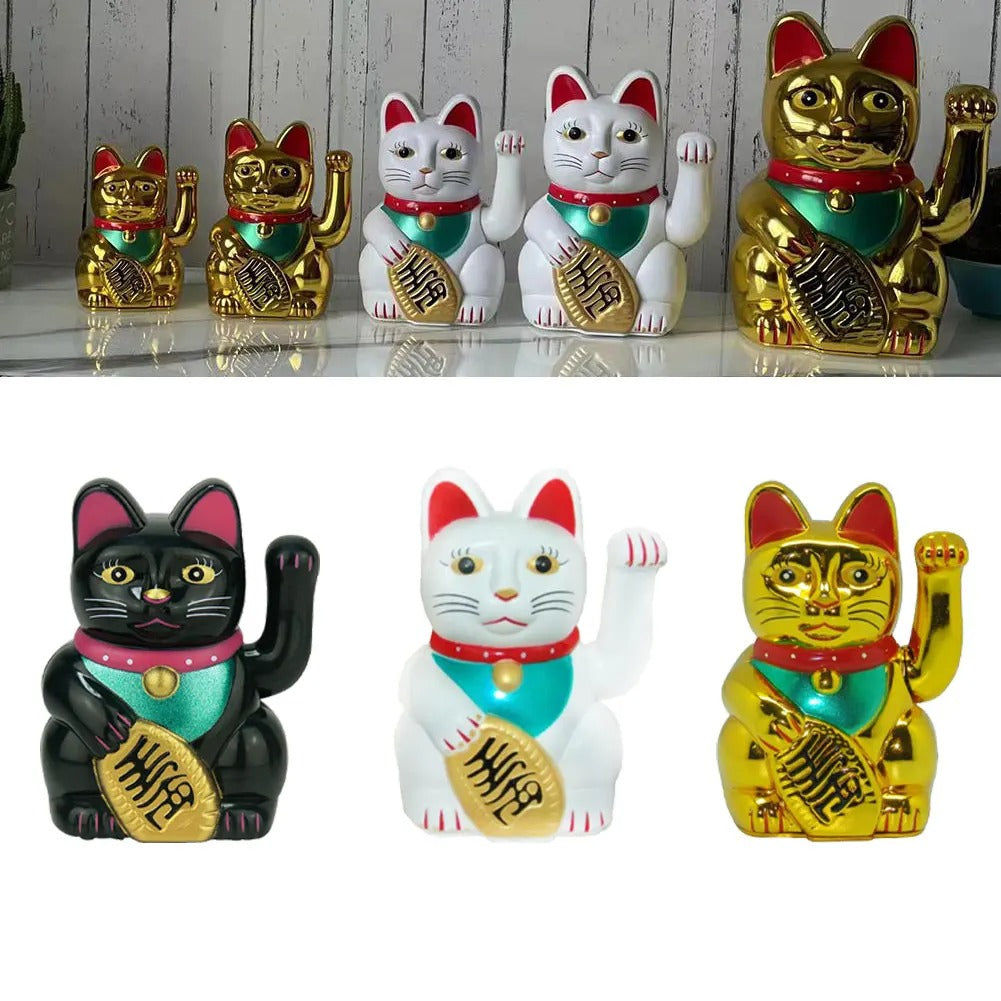 Elektroniktrade Winkekatze in Schwarz, Weiss, Gold Grösse  8.2x8.2x13,0cm Elektroniktrade Switzerland