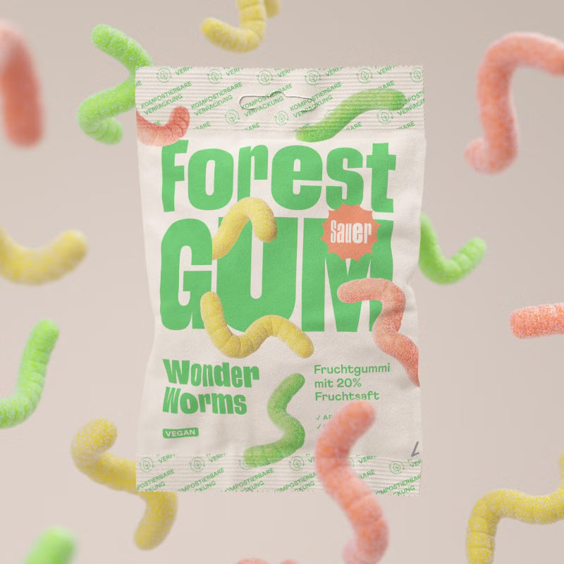 ForestGum GmbH Forest Gum Wonder Worms, Fruchtgummi, 100g Beutel elektroniktrade Switzerland