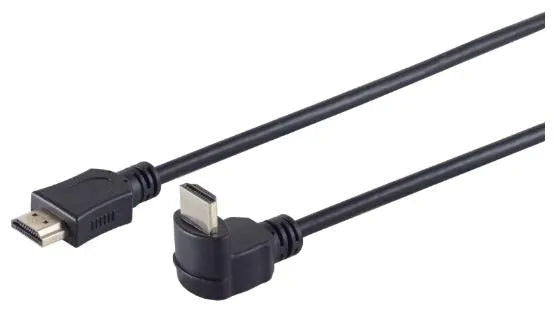 Frei HDMI-Kabel 4K, einseitig gewinkelt, vergoldet, High Speed mit Ethernet, schwarz elektroniktrade Switzerland