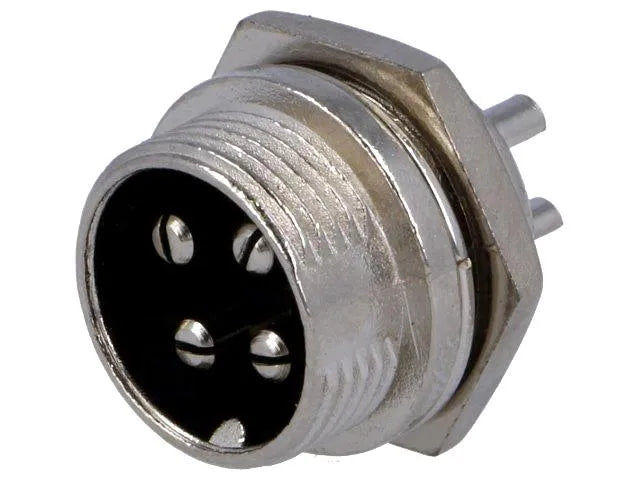 Frei Mikrofon Einbaustecker, 4-polig, Lötmontage elektroniktrade Switzerland