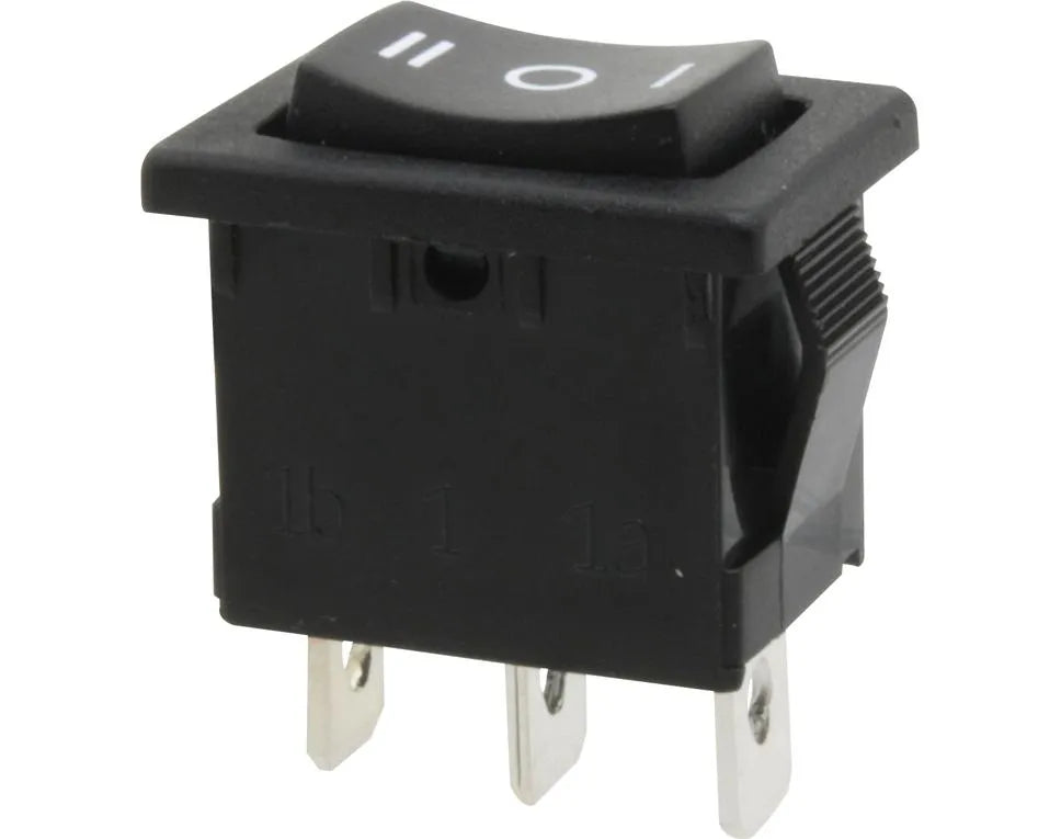 Frei Wippschalter mit Mittelstellung, 1-polig, schwarz, ON-OFF-ON elektroniktrade Switzerland
