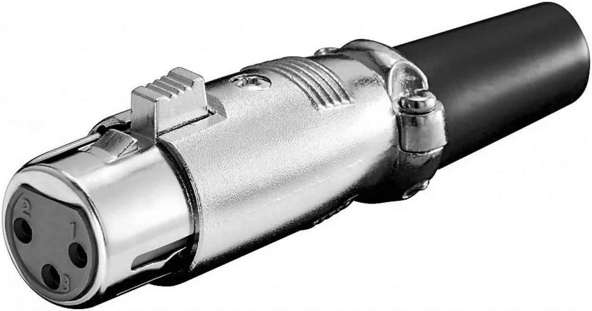 goobay XLR-Kupplung, 3-polig, mit vergoldeten Kontakten und geschraubter Zugentlastung elektroniktrade Switzerland
