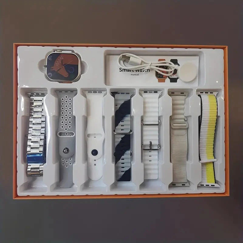 Laxasfit Smartwatch Ultra Geschenk Set 7 In 1  + Uhr & Wireless Ladegerät inkl. Bänder Elektroniktrade Switzerland