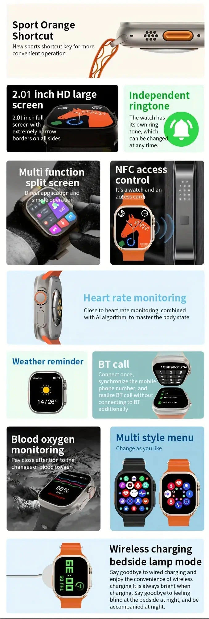 Laxasfit Smartwatch Ultra Geschenk Set 7 In 1  + Uhr & Wireless Ladegerät inkl. Bänder Elektroniktrade Switzerland
