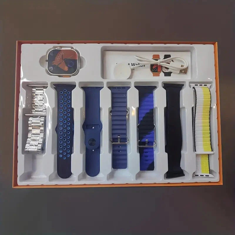 Laxasfit Smartwatch Ultra Geschenk Set 7 In 1  + Uhr & Wireless Ladegerät inkl. Bänder Elektroniktrade Switzerland