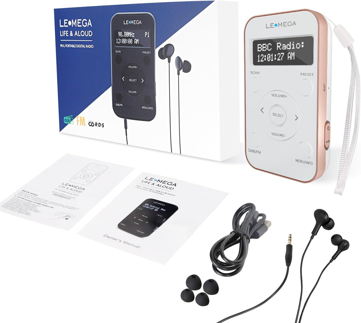 LEMEGA LEMEGA PR1L Taschen-DAB+ Radio, FM-Radio inkl. Kopfhörer elektroniktrade Switzerland