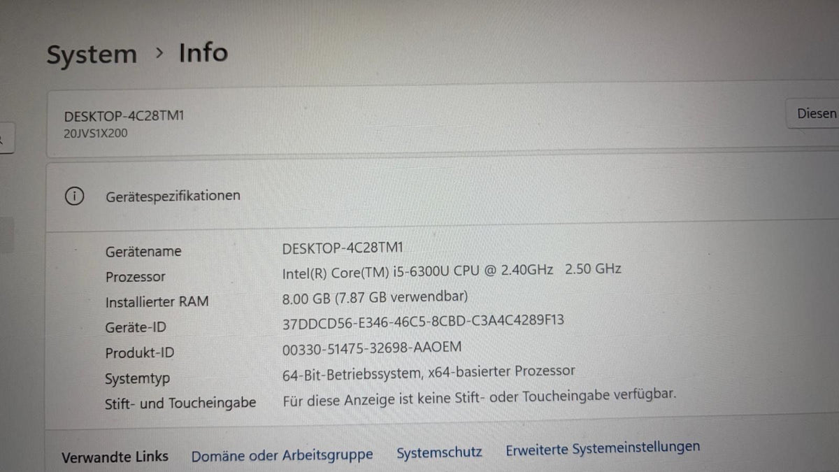 Lenovo Lenovo ThinkPad L470 i5-6300U 2.40Ghz 240GB SSD/8GB Ram Win 11 Pro ( Gebraucht Artikel ) Elektroniktrade Switzerland