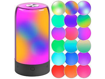 Luminea Home Control Luminea Home Control Tischlampe mit App: Smarte Stimmungsleuchte mit RGB-IC-LEDs, 15 Modi, WLAN, App, schwarz elektroniktrade Switzerland