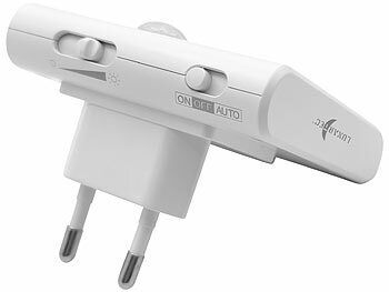 Lunartec 2er-Set Steckdosen-LED-Nachtlicht, dimmbar, Bewegungs- & Lichtsensor elektroniktrade Switzerland