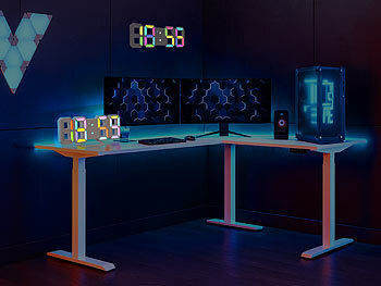 Lunartec Digitale USB-LED-Tisch- & Wanduhr, große 7-Segment-Ziffern, Wecker,RGB elektroniktrade Switzerland