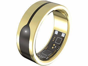 newgen medicals Fitnesstracker-Ring, Herzfrequenz- & SpO2-Anzeige, 2 mm, gold, Gr. 63 elektroniktrade Switzerland