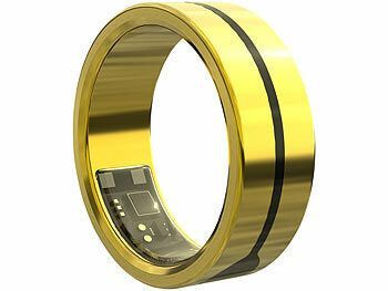 newgen medicals Fitnesstracker-Ring, Herzfrequenz- & SpO2-Anzeige, 2 mm, gold, Gr. 63 elektroniktrade Switzerland