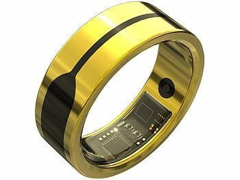 newgen medicals Fitnesstracker-Ring, Herzfrequenz- & SpO2-Anzeige, 2 mm, gold, Gr. 63 elektroniktrade Switzerland