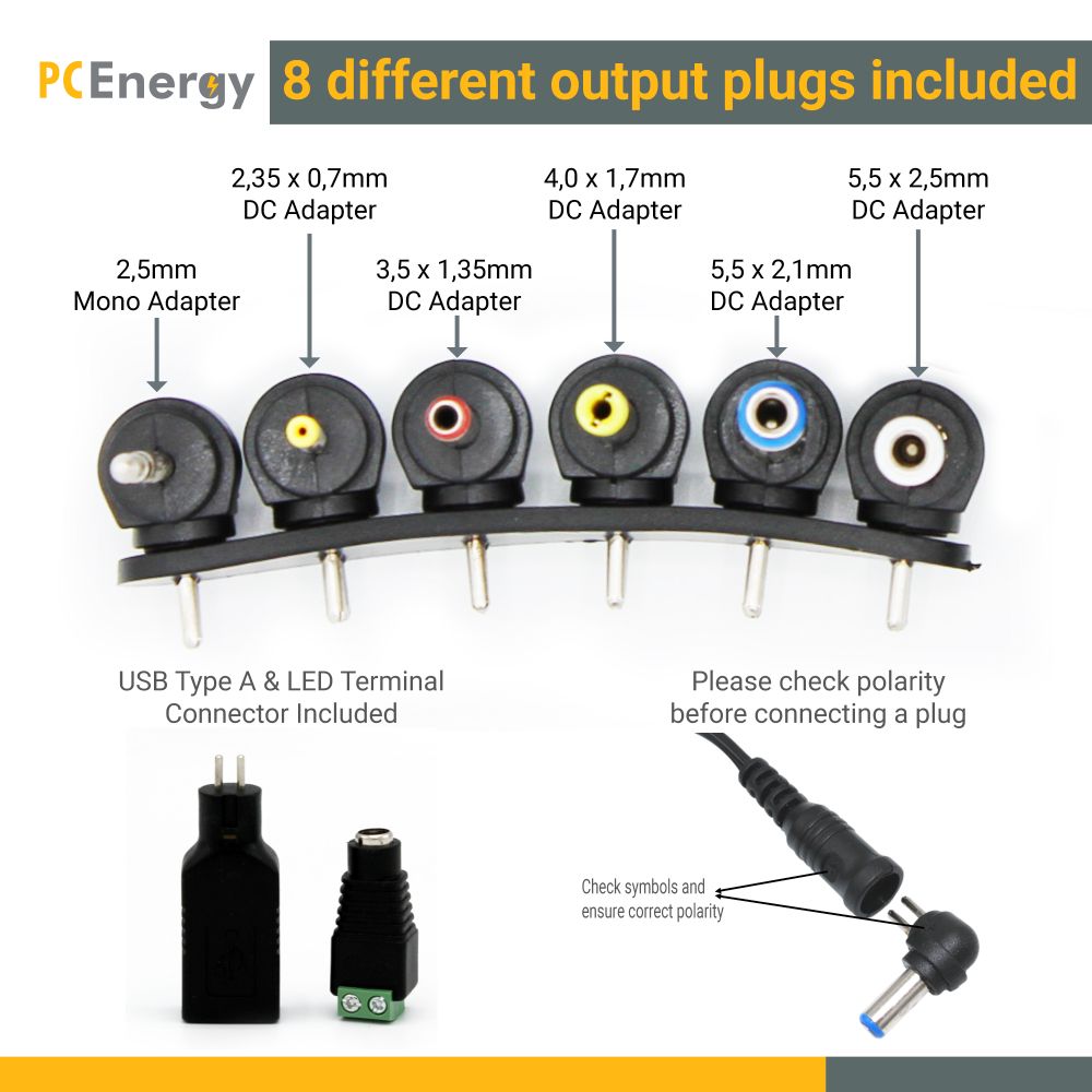 PCEnergy PCE2250-UNI Universal Netzteil; 3-12V; 2,25A; 27W elektroniktrade Switzerland