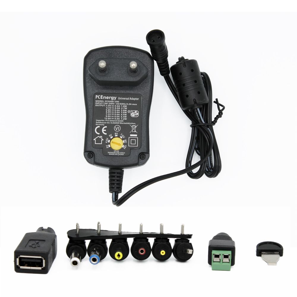 PCEnergy PCE2250-UNI Universal Netzteil; 3-12V; 2,25A; 27W elektroniktrade Switzerland
