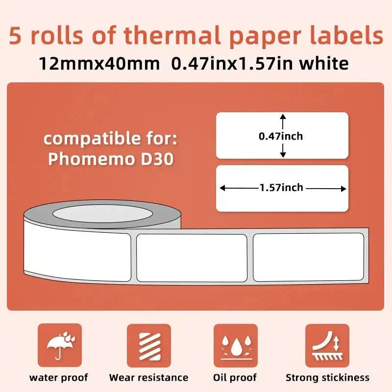 Phomemo Phomemo D30 Etikettendrucker - Tragbarer Mini-Thermodrucker mit Band elektroniktrade Switzerland