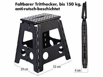 Semptec Urban Survival Technology Urban Survival Technology Faltbarer Tritthocker, bis 150 kg, anti-rutsch-beschichtet, 39 cm Höhe elektroniktrade Switzerland