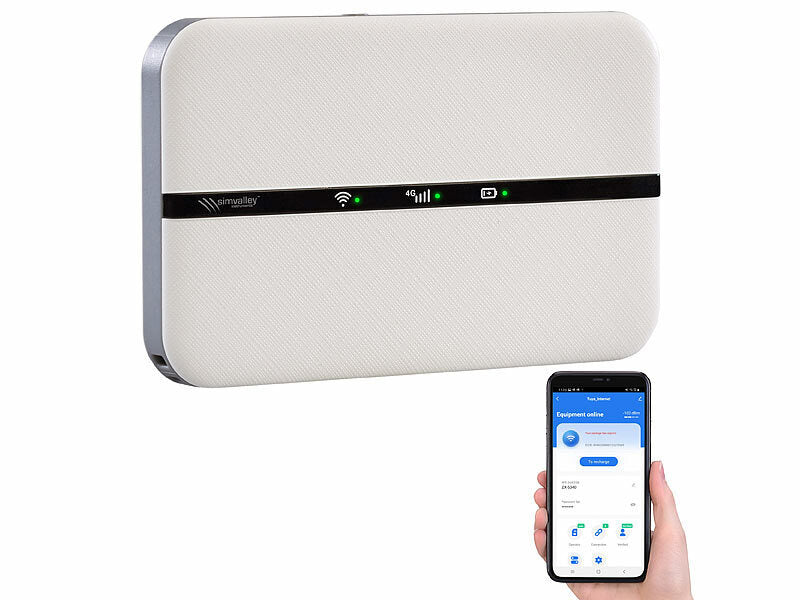 simvalley Mobiler 4G/LTE-Router im Kreditkartenformat, bis 150 Mbit/s, Akku, App elektroniktrade Switzerland