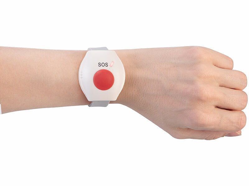 simvalley Senioren-Notruf-Telefon, Funk-SOS-Taster & zusätzliches SOS-Armband Elektroniktrade Switzerland
