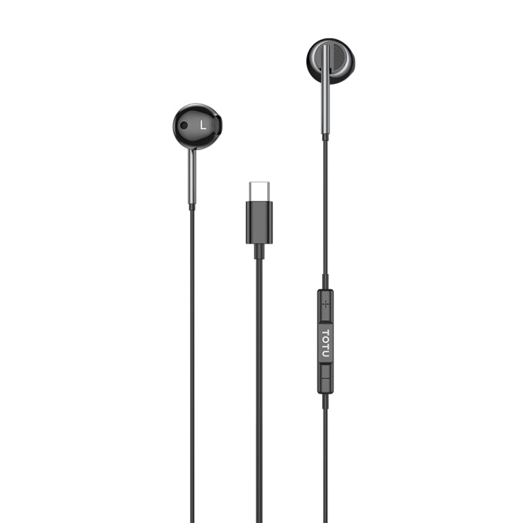 TOTU TOTU EP-3 In-Ear-Kopfhörer mit Kabel, Länge: 1,2 m, USB-C (schwarz) elektroniktrade Switzerland