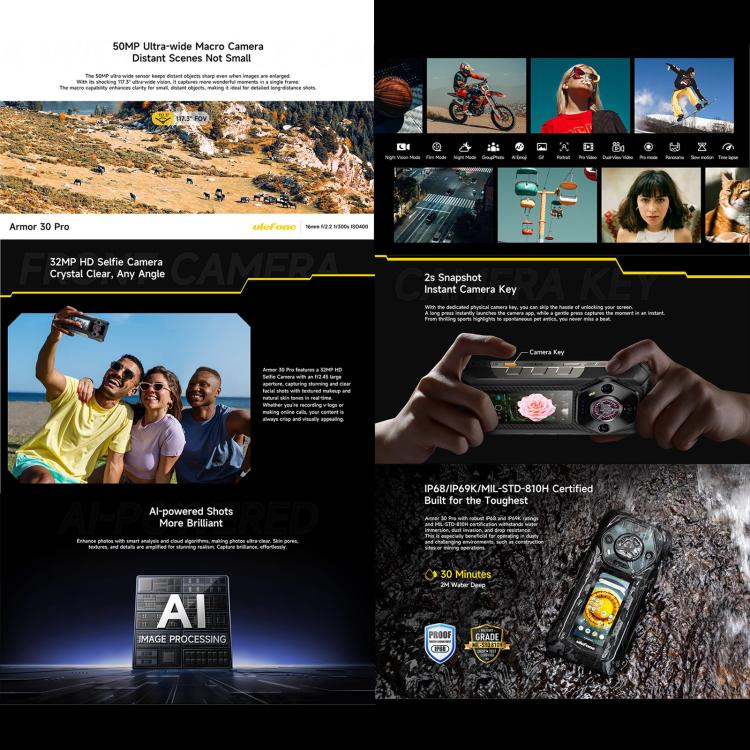 Ulefone Ulefone Armor 30 Pro, 16 GB + 512 GB, Nachtsicht  Dual Display elektroniktrade Switzerland