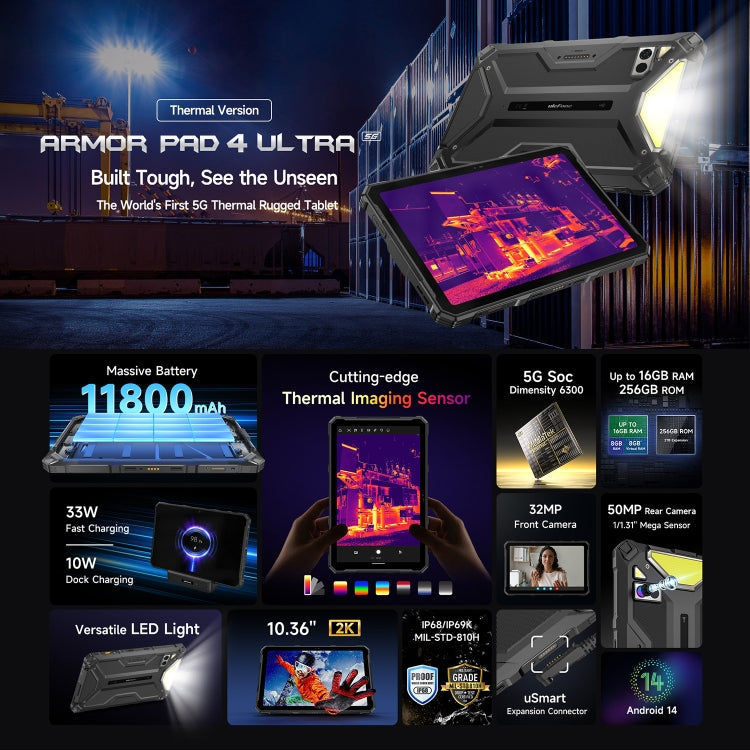 Ulefone Ulefone Armor Pad 4 Ultra Thermal Version Robustes Tablet, 8 GB + 256 GB elektroniktrade Switzerland