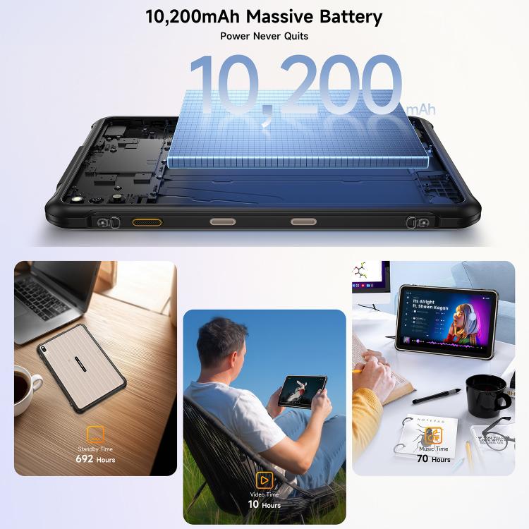 Ulefone Ulefone Rugking Pad 2 Pro Robustes Tablet-PC, 8 GB + 128 GB, 10,1 Zoll, Android 16, Unisoc T7250 Octa-Core-Prozessor, 4G-Netzwerk, EU-Stecker, 8GB+128GB Elektroniktrade Switzerland