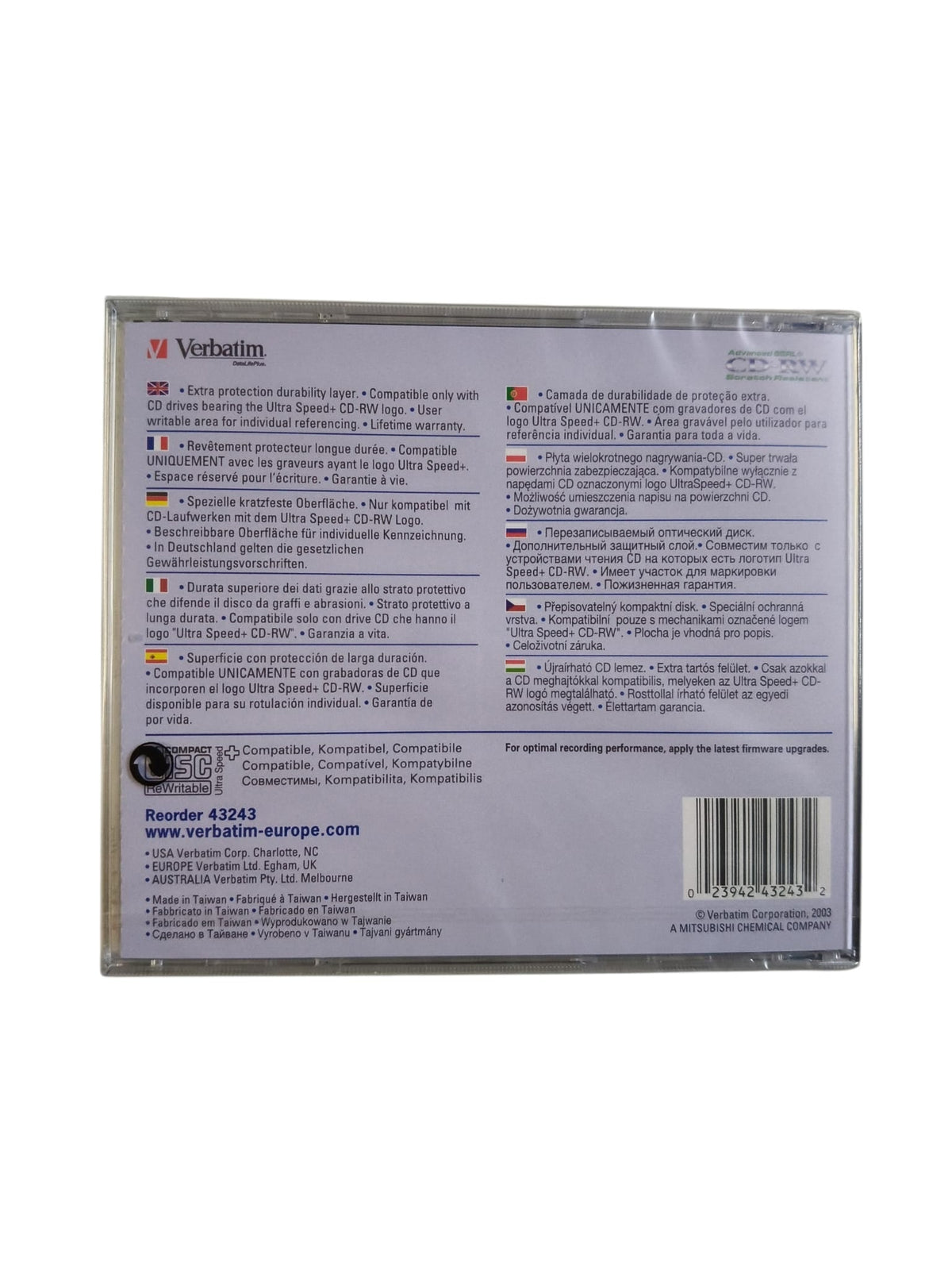 Verbatim Verbatim CD-RW 700MB 32x – Wiederbeschreibbare CD | Advanced SERL+ | Neu & OVP elektroniktrade Switzerland