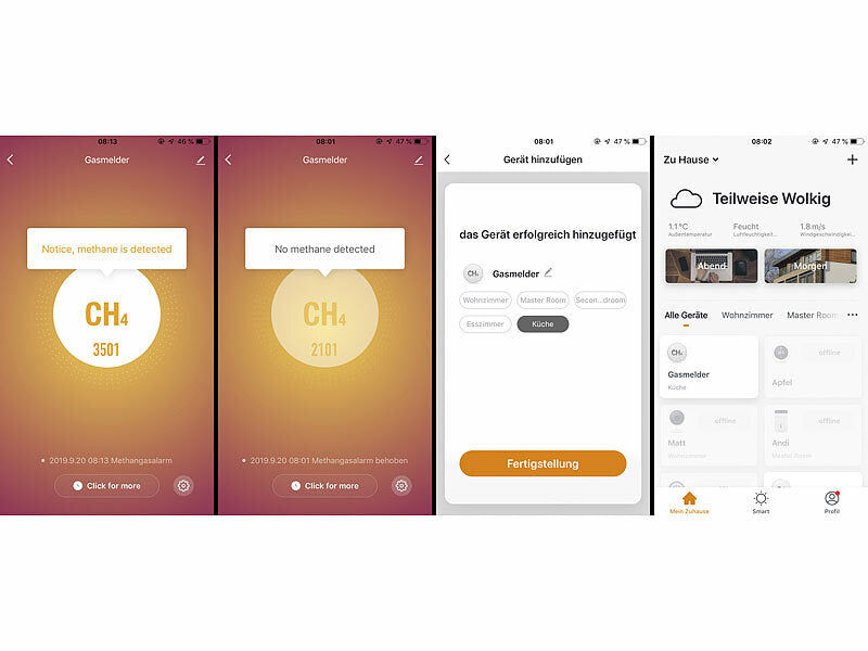 VisorTech Smarter Multi-Gasmelder für haushaltsübliche Gase, WLAN & App, 85db (Tuya APP) Elektroniktrade Switzerland