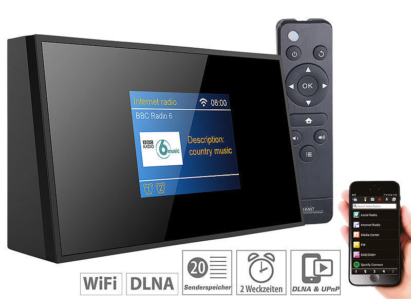VR-Radio Digitaler WLAN-HiFi-Tuner mit Internetradio, DAB+, UKW, Fernbedienung elektroniktrade Switzerland