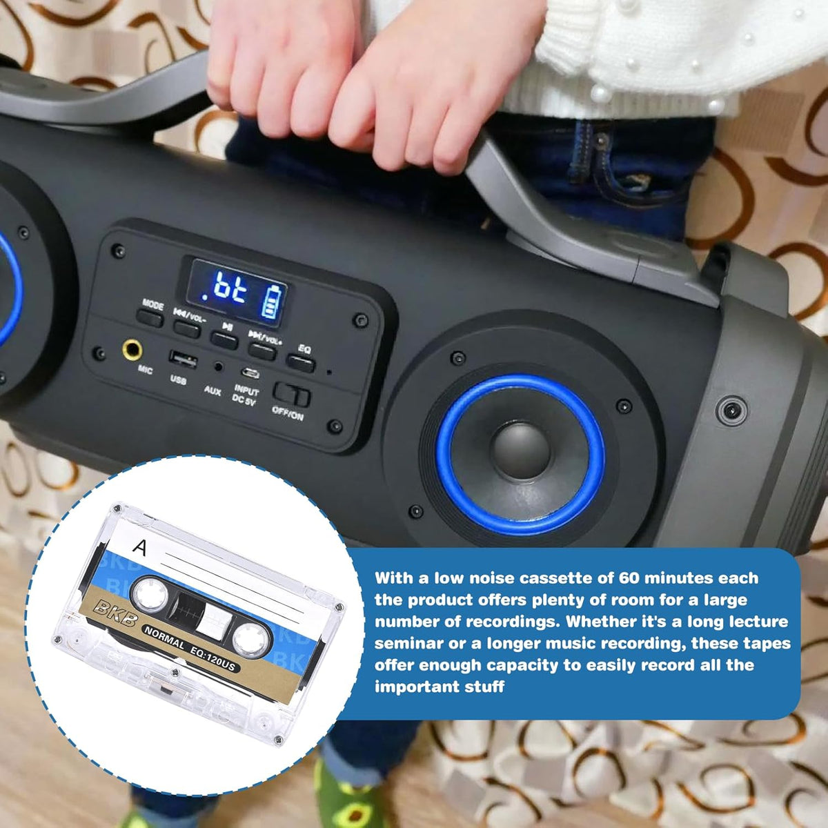 WANDGU Transparente Leere Audio Kassette 60min, Rauscharm elektroniktrade Switzerland