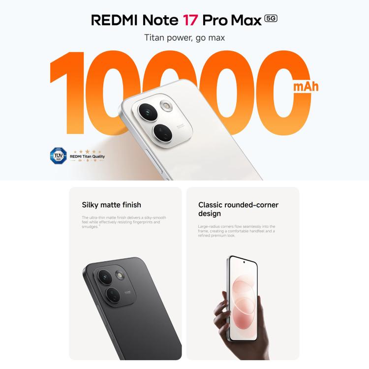 Xiaomi Xiaomi Redmi Note 17 Pro Max Global, 12 GB + 256 GB, Fingerabdrucksensor im Display, 6,83 Zoll, Xiaomi HyperOS 3, Snapdragon 6 Gen 5 Octa-Core-Prozessor, Netzwerk: 5G, NFC, 12GB+256GB elektroniktrade Switzerland