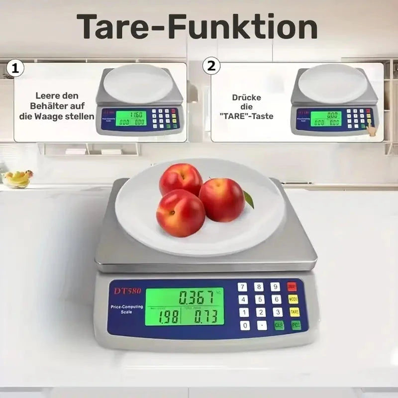 XSKJI Digitale Küchenwaage DT580 – 30 kg / 1 g Präzision Elektroniktrade Switzerland