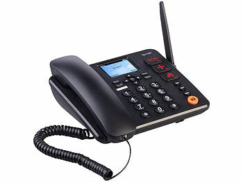 simvalley communications 4G-Tischtelefon, Notruf, SMS, Vertrags-/SIM-Lock-frei, Dual-SIM, Akku