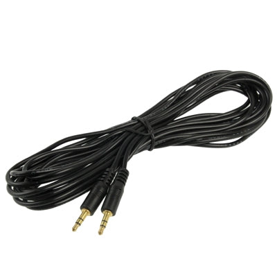 Aux-Kabel, 3,5-mm-Mini-Stecker-Stereo-Audiokabel, Länge: 5 m (schwarz + vergoldeter Anschluss) | #alektroniktrade.com#