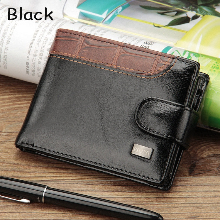 Herren Vintage Leder Hasp Short Coin Pocket Geldbörse Kartenhalter Brieftasche