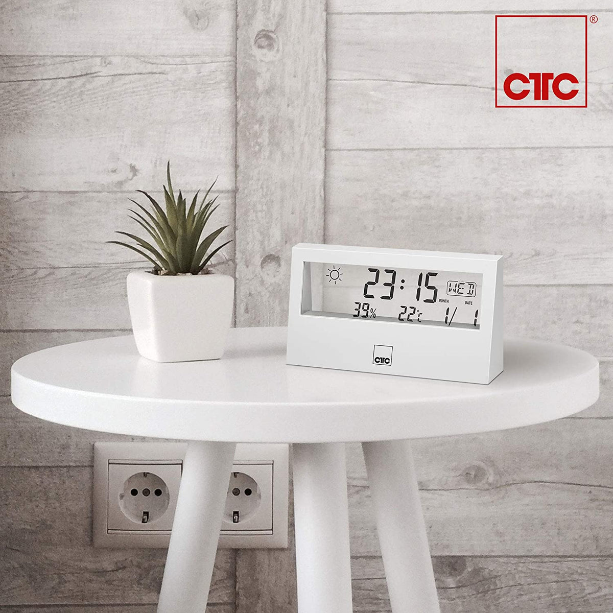 Clatronic CTC Wetterstation mit Uhr WSU 7022 Weiß elektroniktrade Switzerland