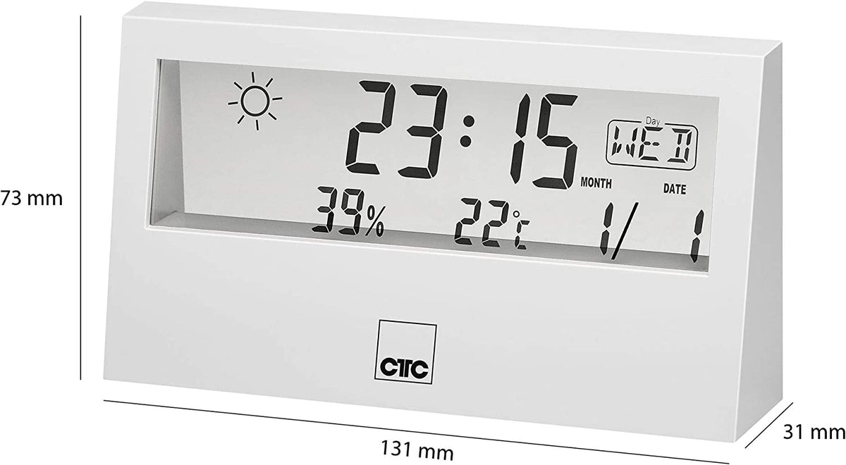 Clatronic CTC Wetterstation mit Uhr WSU 7022 Weiß elektroniktrade Switzerland