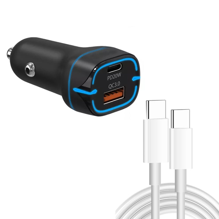 Elektroniktrade 38 W PD20 W + QC3.0 USB-Autoladegerät mit Typ-C-Datenkabel, 1m elektroniktrade Switzerland