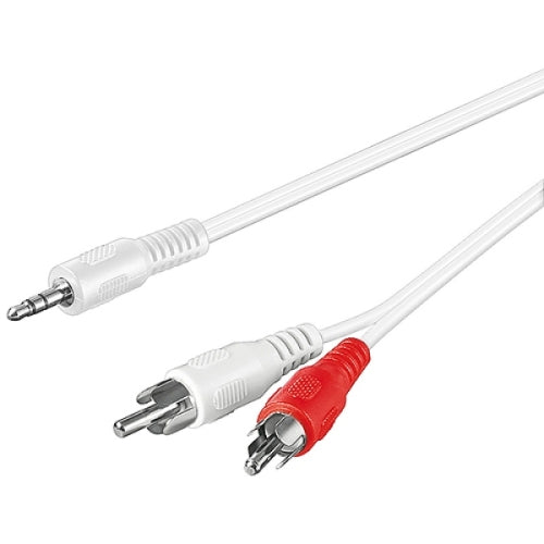 Elektroniktrade Klinke 3,5 mm Stereo - 2 x Cinch, 3m weiß Elektroniktrade Switzerland