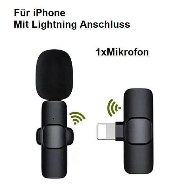 Elektroniktrade Mini-Funkmikrofon für USB-C/Lightning Geräte, 2,4 GHz, 48 kHz Stereo, 10 m elektroniktrade Switzerland