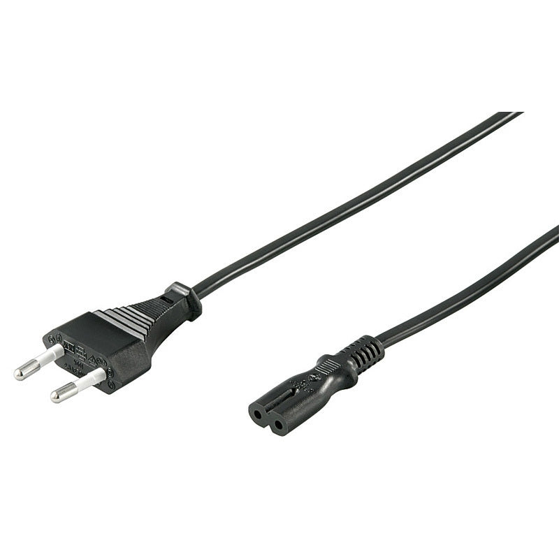 Goobay Euro/CH Netzkabel Eurostecker – IEC60320-C7 Doppelbuchse schwarz 1.20m Elektroniktrade Switzerland