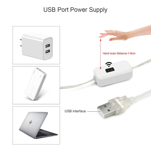 LED DC 5V USB LED Streifen mit Hand Sensor Kalt Weiss elektroniktrade Switzerland
