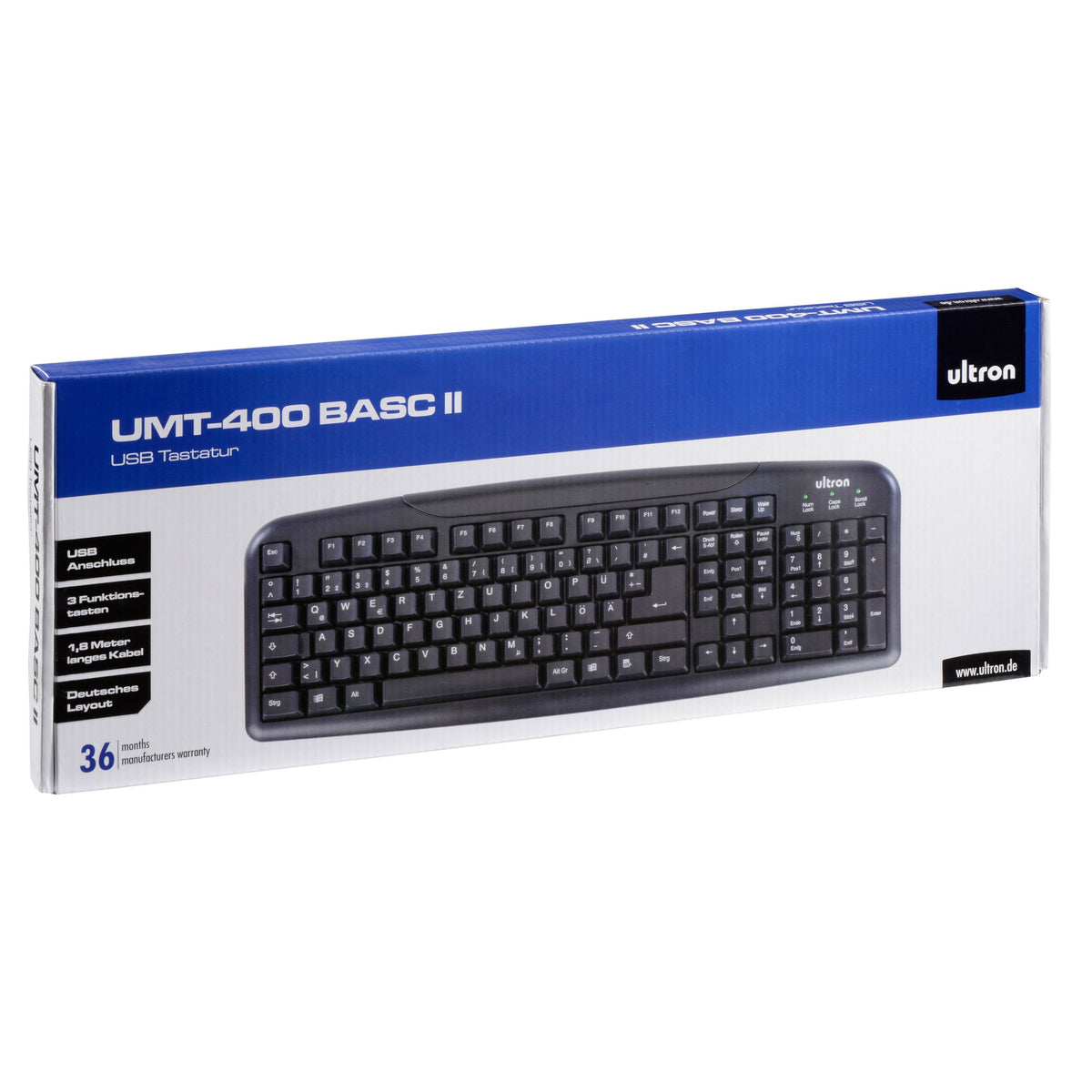 Ultron Tastatur ultron UMT-400 Basic II USB schwarz Elektroniktrade Switzerland